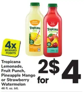 ACME Tropicana Lemonade, Fruit Punch, Pineapple Mango or Strawberry Watermelon offer