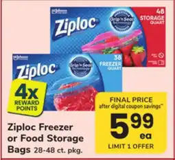 ACME Ziploc Freezer or Food Storage Bags offer