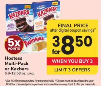 ACME Hostess Multi-Pack or Kazbars offer