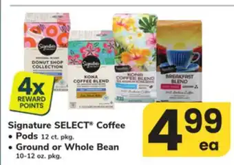 ACME Signature SELECT Coffee Pods 12 ct. pkg., Ground or Whole Bean 10-12 oz. pkg offer