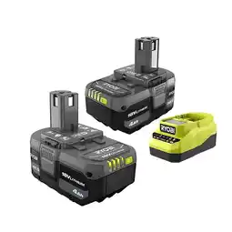 Walmart RYOBI PSK006 18V ONE+ Lithium-Ion 4.0 Ah Battery (2-Pack) and Charger Kit offer