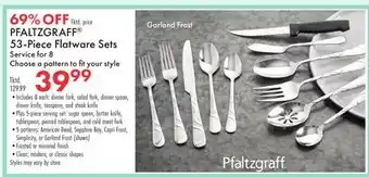 Boscov's PFALTZGRAFF 53-Piece Flatware Sets offer