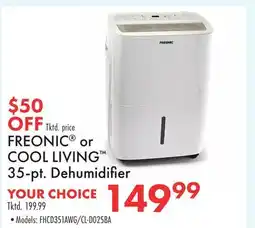 Boscov's FREONIC or COOL LIVING 35-pt. Dehumidifier offer