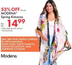 Boscov's MODENA Spring Kimonos offer