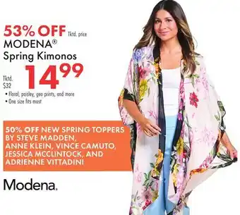 Boscov's MODENA Spring Kimonos offer