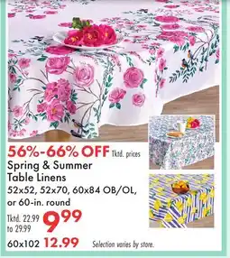 Boscov's Spring Summer Table Linens offer