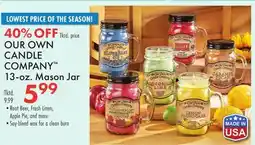 Boscov's OUR OWN CANDLE COMPANY 13-oz. Mason Jar offer