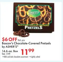 Boscov's Boscov's Chocolate-Covered Pretzels by ASHER'S 14.6-oz. Box offer