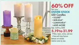 Boscov's ENTIRE STOCK LED Candles offer