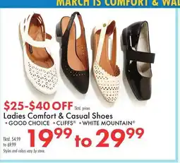 Boscov's Ladies Comfort & Casual Shoes offer