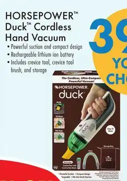 Boscov's HORSEPOWER Duck Cordless Hand Vacuum offer