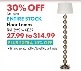 Boscov's ENTIRE STOCK Floor Lamps offer