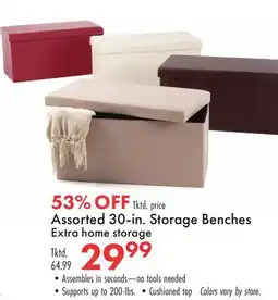 Boscov's Assorted 30-in. Storage Benches offer