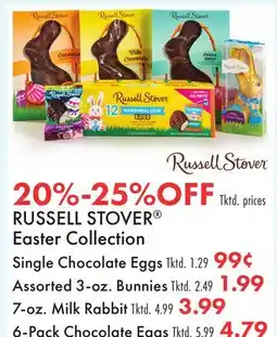 Boscov's RUSSELL STOVER Easter Collection Single Chocolate Eggs offer