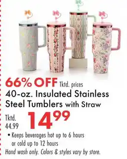 Boscov's 40-oz. Insulated Stainless Steel Tumblers with Straw offer