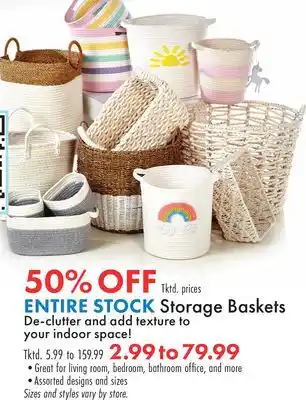 Boscov's ENTIRE STOCK Storage Baskets offer