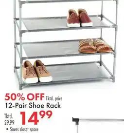 Boscov's 12-Pair Shoe Rack offer