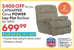 Boscov's CATNAPPER Cirrus POWER Lay-Flat Recliner offer