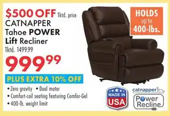 Boscov's CATNAPPER Tahoe POWER Lift Recliner offer