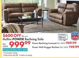 Boscov's Hollins POWER Reclining Sofa offer