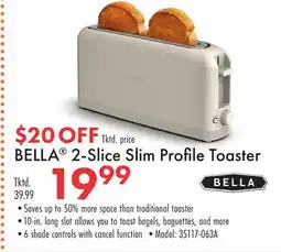 Boscov's BELLA 2-Slice Slim Profile Toaster offer