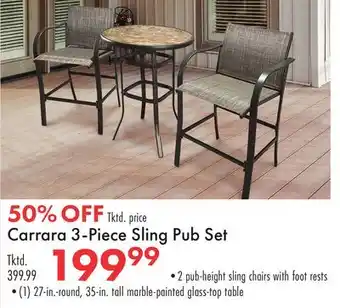 Boscov's Carrara 3-Piece Sling Pub Set offer