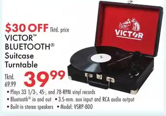 Boscov's VICTOR BLUETOOTH Suitcase Turntable offer