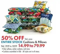 Boscov's ENTIRE STOCK Cushions & Pillows offer