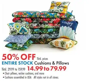 Boscov's ENTIRE STOCK Cushions & Pillows offer