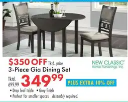 Boscov's 3-Piece Gia Dining Set offer