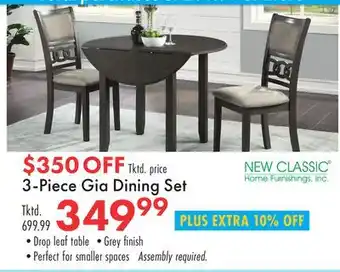 Boscov's 3-Piece Gia Dining Set offer