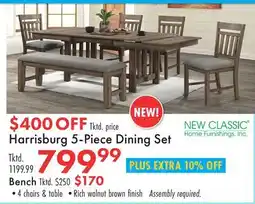 Boscov's Harrisburg 5-Piece Dining Set offer