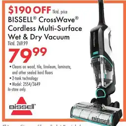 Boscov's BISSELL CrossWave Cordless Multi-Surface Wet & Dry Vacuum offer