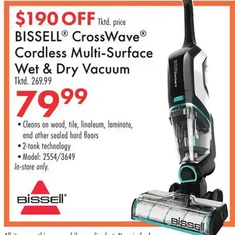 Boscov's BISSELL CrossWave Cordless Multi-Surface Wet & Dry Vacuum offer