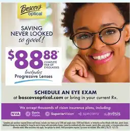 Boscov's COMPLETE PAIR OF EYEGLASSES offer