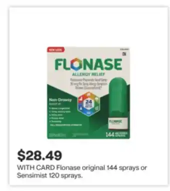 CVS Flonase original 144 sprays or Sensimist 120 sprays offer