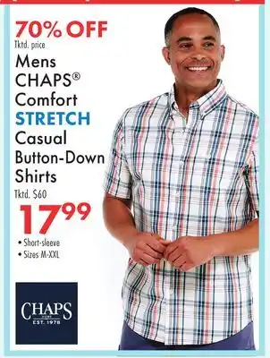 Boscov's Mens CHAPS Comfort STRETCH Casual Button-Down Shirts offer