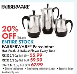 Boscov's FARBERWARE Percolators offer