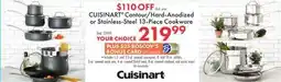 Boscov's CUISINART Contour/Hard-Anodized or Stainless-Steel 13-Piece Cookware offer