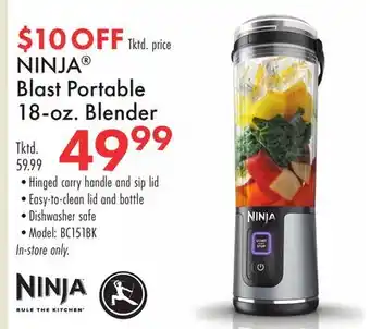 Boscov's NINJA Blast Portable 18-oz. Blender offer