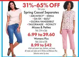 Boscov's Spring Casual Separates offer