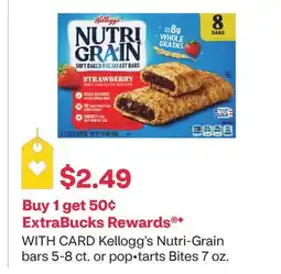 CVS Kellogg's Nutri-Grain bars 5-8 ct. or pop•tarts Bites 7 oz offer