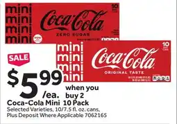 Stop&Shop Coca-Cola Mini 10 Pack offer