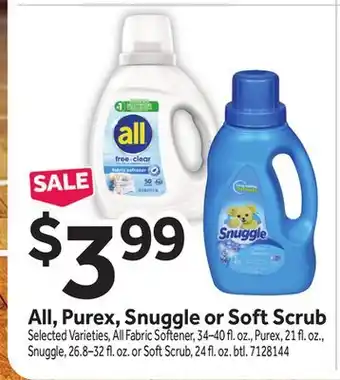 Stop&Shop All, Purex, Snuggle or Soft Scrub offer