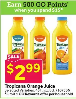 Stop&Shop Tropicana Orange Juice offer