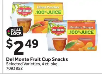 Stop&Shop Del Monte Fruit Cup Snacks offer