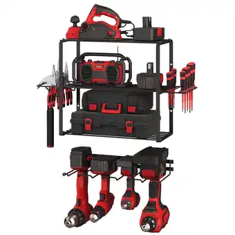 Walmart Stalwart Power Tool Organizer - 4-Tier Garage Shelving - 140lb Max Capacity offer