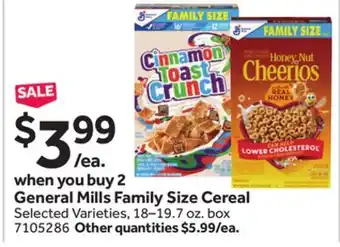 Stop&Shop General Mills Family Size Cereal offer