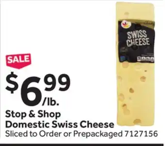 Stop&Shop Domestic Swiss Cheese offer