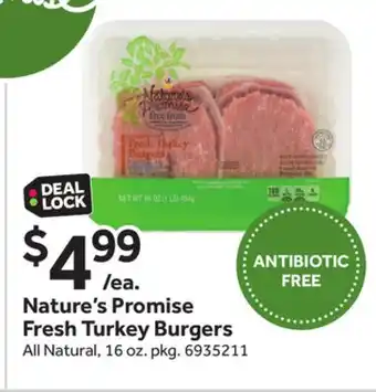 Stop&Shop Nature's Promise Fresh Turkey Burgers offer